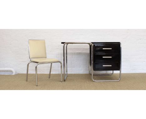 Bauhaus Style Office Desk and Chair in the Manner of Marcel Breuer for Gebruder Thonet Late 20th century manufacture, the des