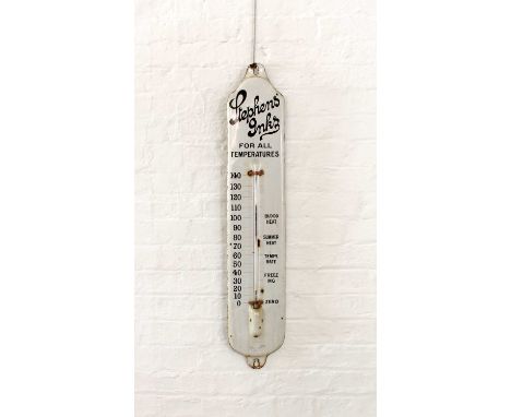 Advertising Interest Original "Stephen's Inks" Novelty Enamel Barometer Early 20th century, further inscribed For All Tempera