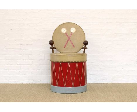 Cecil Beaton (British 1904-1980) "Circus Drum" Chair Designed 1935 for Ashcombe House, manufactured mid-late 1930s in wood, l