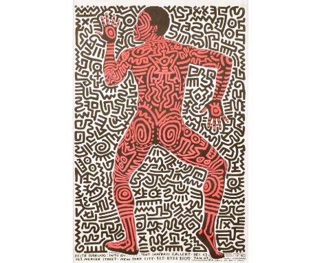 After Keith Haring (American 1958-1990) "Keith Haring: Into 84" Exhibition Poster Offset lithograph on paper, designed for hi