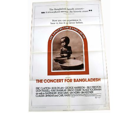 Eric Clapton, Bob Dylan, George Harrison et al. "The Concert for Bangladesh" US One-Sheet Poster No. 72/135, pub. Twentieth C