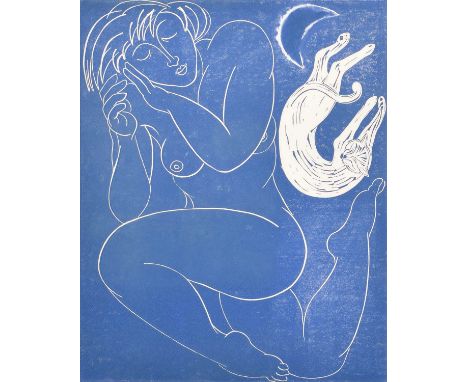 Sally Robson (British 20th century) "Cat Nap" Signed, titled and numbered 7/50 in pencil in the margin, lithograph.68.5 x 55.
