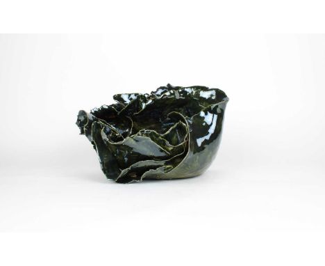 Ana Silva (Guatemala 1982-) Organic Vessel, From the Series "Aj V" ("Reedbed" in Q`eqchí)  Hand-thrown stoneware, mottled spi