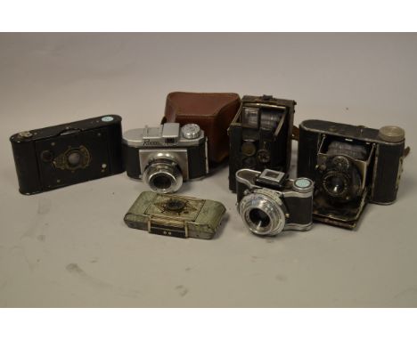 Pocket Cameras, models include, Ensign Midget, Rocca D S K, Eljy Lumiere sub-minature, Kodak ball bearing,  Nagal Vollenda an