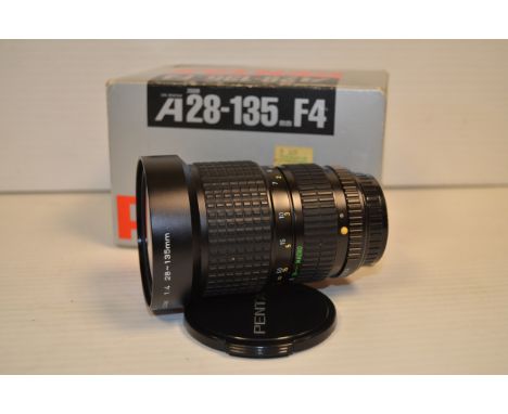 A Pentax-A SMC 28-135mm f/4 Zoom Lens,  barrel, VG, elements, VG, in maker's box