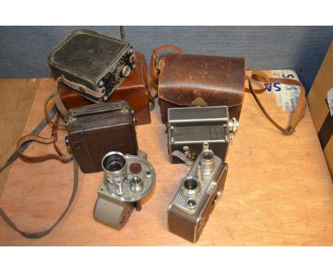 A Tray of 8mm Cine Cameras,  including a Bell & Howell examples, a Viceroy with Taylor Taylor Hobson Super Comat 1.5" f/1.9 l