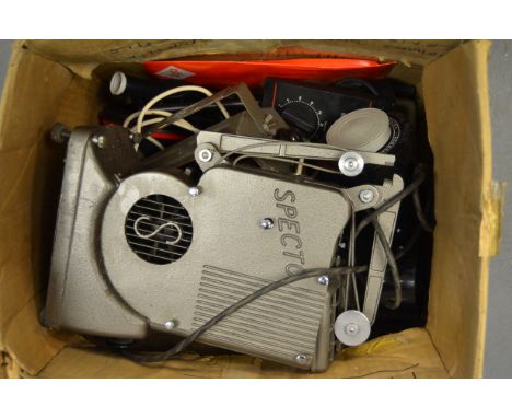 A Specto 8mm Cine Projector, together with a collection of dark room equipment including a Paterson System 1000 control unit,