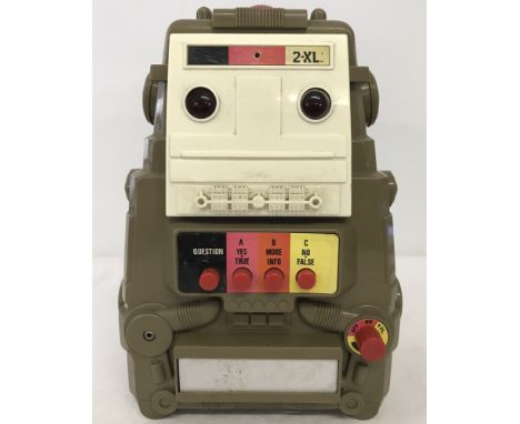 A 1978 Mego Corp 2-XL educational toy robot with 8 track tape player.  