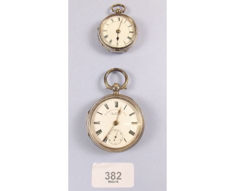 An 'Express' English Lever silver pocket watch - Chester 1899 and another silver fob watch - Chester 1897