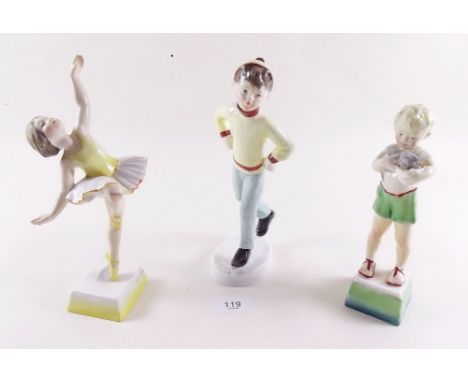 Three Royal Worcester days of the week:-Tuesday, Friday and Tuesday ballet dancer - a/f