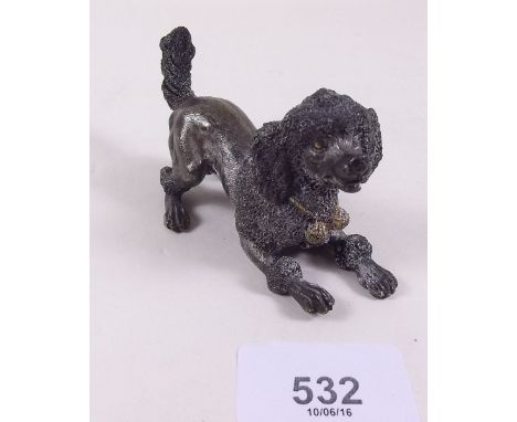 A 19th century small bronze poodle - 10cm x 5cm