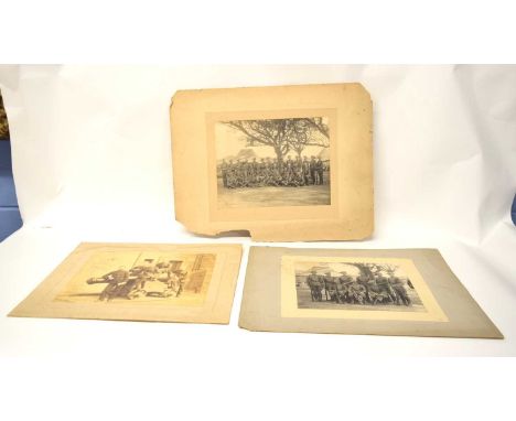 Three Victorian / Edwardian large photographs depicting Suma Valley Light Horse during the Boer War together with further pho