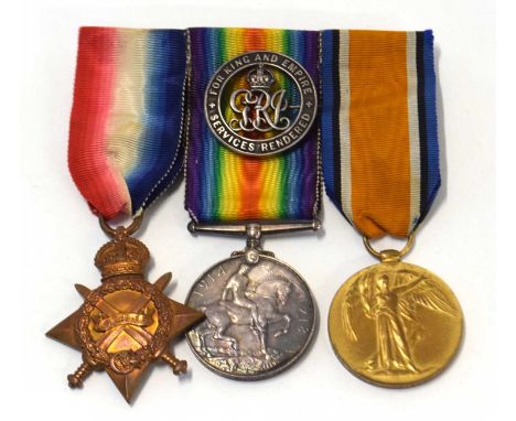 First world war British medal trio, comprising of 1914-15 star, 1914-18 war medal and 1914-19 victory medal impressed to 3134