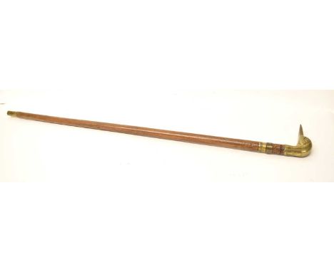 Early 20th Century sword stick with brass duck head pommel