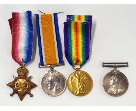 Group of four First World War British Naval medals to include 1914-15 star, 1914-18 British war medal, 1914-19 victory medal 