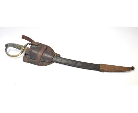 M1840 Spanish Artillery Sabre together with leather cladded scabbard and leather frog (A/F)