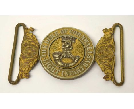 Victorian bi metal officers belt clasp buckle for the Duke of Cornwall Light Infantry