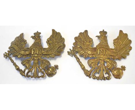 Two First World War Imperial German Pickelhaube helmet plates