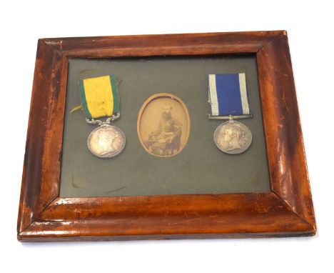 Victorian British naval medal pair – consisting of Baltic medal and Royal Naval long service good conduct medal (wide suspens