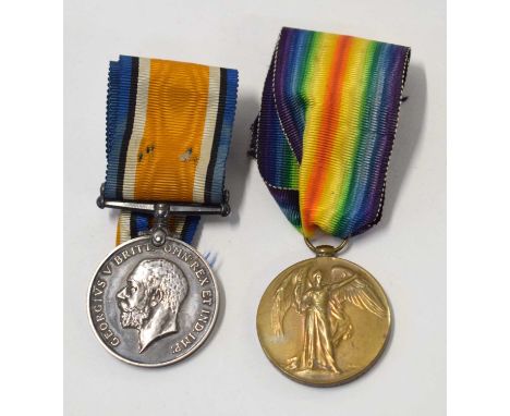 First world war British medal pair comprising of 1914-18 war medal and 1914-19 victory medal impressed to 21839 Pte F Mould, 