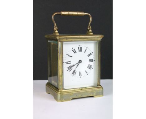 Victorian Brass Carriage Clock (maker's name indecipherable) 