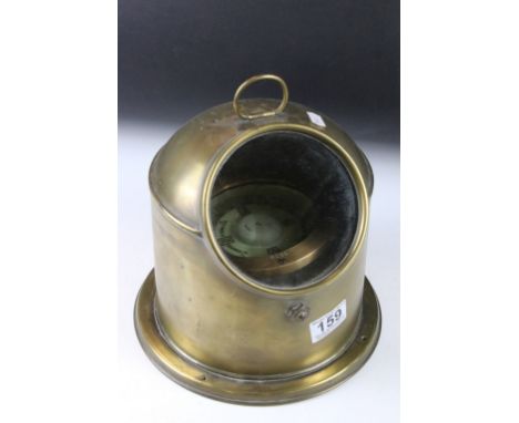 Early 20th century B. Cooke &amp; Son Ltd brass ships binnacle compass, numbered 5859, with ring carry handle. Measures appro