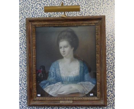 18th Century English School. Half-length portrait of Elizabeth Busfield (1748-1798), wife of Johnson Atkinson Busfield, paste