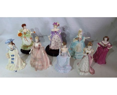 8 Coalport limited edition figures from the Femmes Fatelle collection , Lady Castlemaine , Madame de Pompadour , Lillie Langt
