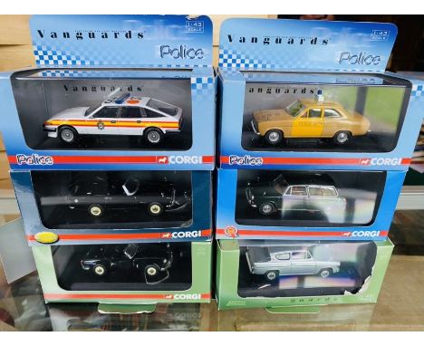 Assorted Corgi 1:43 Scale Vanguards Models - Including Police examples (6)