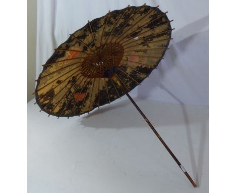 An old Japanese bamboo and paper parasol&nbsp;