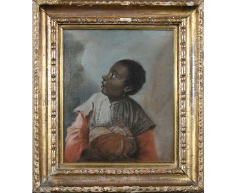 FRENCH SCHOOL, 18TH CENTURY Portrait of a black servant holding a turban Pastel 26.3 x 21.6cmProvenanceParker & Morris: The A