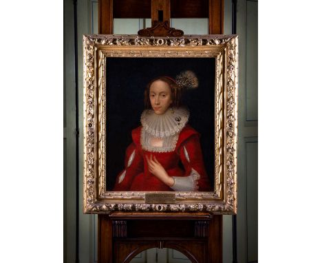 FOLLOWER OF WILLIAM LARKIN (C.1585-1619) Portrait of a lady, traditionally identified as Grizel Leslie Countess Dunfermline (