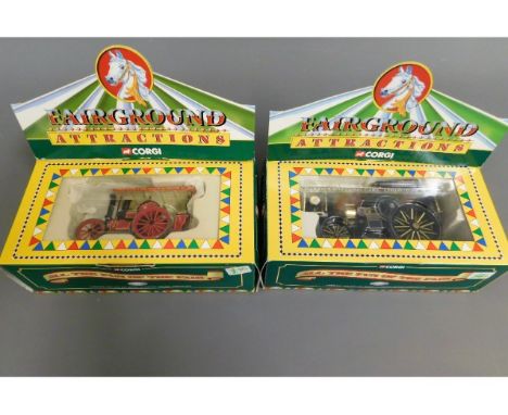 Two boxed Corgi Fairground Attractions - Garret Showman's Tractor CC20303 &amp; a Fowler Showman's Locomotive CC20103 