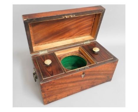 A Regency period tea caddy, 12in wide x 6.25in high x 6in deep 