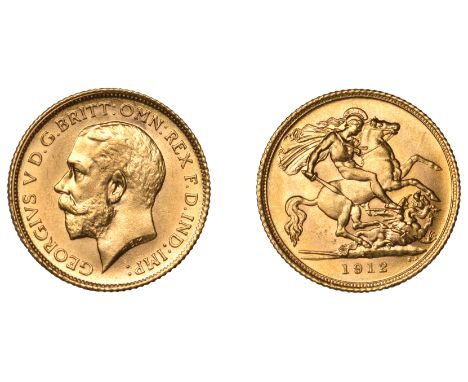 George V (1910-1936), Half-Sovereign, 1912s, Sydney (Hill 538; Bull 1697; S 4009). Light obverse bagmarks, otherwise brillian