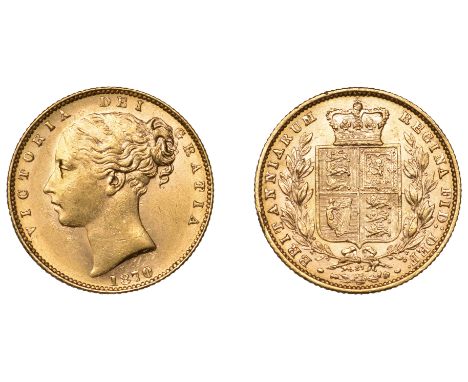 Victoria (1837-1901), Sovereign, 1870, die no. 87 (Hill 54; Bull 1170; cf. Bentley 1131; S 3853B). Light surface marks, other