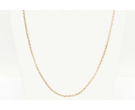 A 9CT GOLD BELCHER CHAIN, fitted with a spring clasp, hallmarked 9ct Birmingham, length 600mm, approximate gross weight 7.4 g