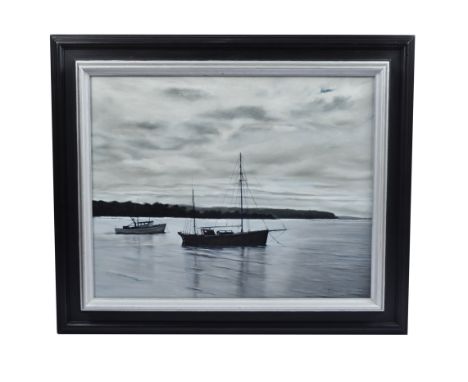 R. Holdstock (20th Century) oil on board, 'Batemans Bay, New South Wales, Under a Cloudy Sky', signed and dated 'HOLDSTOCK 95