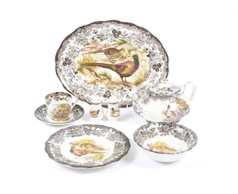 A Royal Worcester Palissy 'Game Series' part service, including six dinner plates, six dessert plates, six side plates, six b