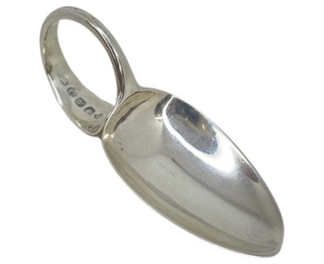 Georgian Silver Caddy Spoon. 18 g. London 1823, William Bateman I. With later worked looped handleLength 7.5 cmsCondition rep