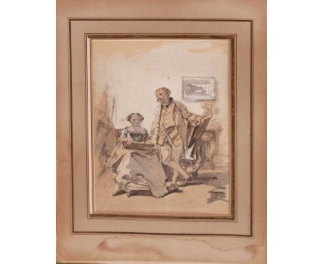 A Portfolio of Watercolours to include;Charles Fouqueray, A German first world war study in the trenches; Victor Allen, A stu