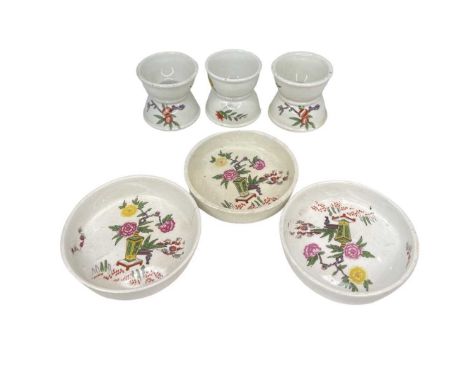 Three Rare Canadian Pacific Steamship Liner Egg Cups and Saucers c.1945. Empress Pattern. Each stamped Canadian Pacific Steam