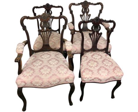 Four Good Quality Reproduction Chippendale Style Chairs, Carver (2) Dining Chair (2)Qty: 3