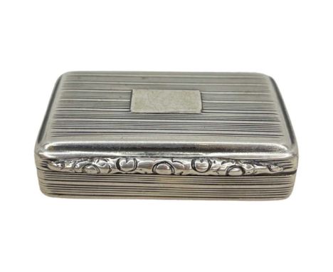 Georgian Snuff Box, 57 g. Birmingham 1827. Maker TS6.5 cm by 4 cm wide Condition report: No issues.