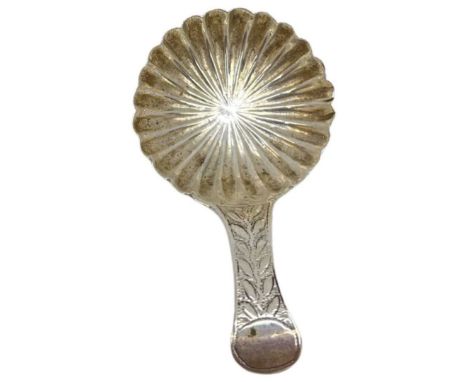 Georgian Silver Caddy Spoon. 4 g. Birmingham 1816, John Lawrence. Fluted bowl . Vacant cartoucheLength 5.5 cmsCondition repor