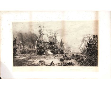 WILLIAM LIONEL WYLLIE, ARA, The Battle of Trafalgar, 21st october 1805,naming all the ships, Print, unframed62 x 98cmIssused 