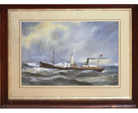 RUEBEN CHAPPELL OF GOOLE (BRITISH, 1870-1940) "S.S Pansy of Liverpool"signed R Chappell, Goole lower left, watercolour35 x 52