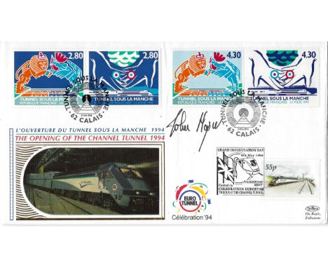 Politician, John Major signed Channel Tunnel FDC with official stamps and postmarks June 1994. Major KG CH (born 29 March 194