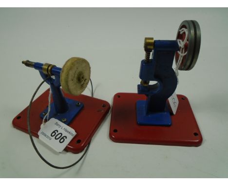 2 MAMOD STATIONARY STEAM MACHINE TOOLS DRILL AND POLISHER BLUE METAL
