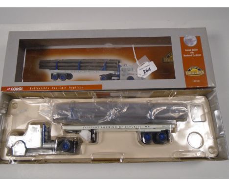 CORGI COLLECTABLE HEAVY HAULERS 1:50 LITEFOOT LOGGING OF REPUBLIC WA BOXED WITH CERTIFICATE